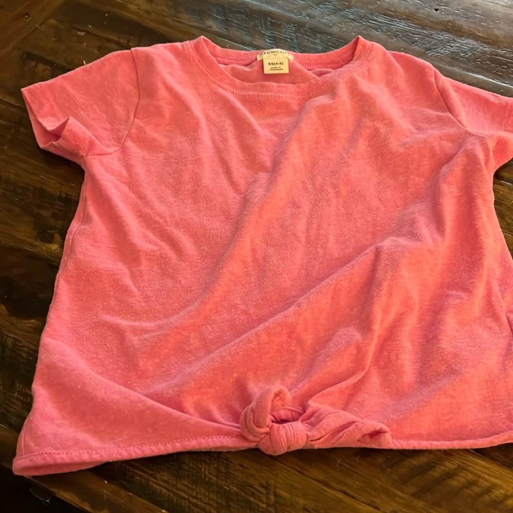 Hot Pink XS (4-5) J. Crew crewcuts tie-front t-shirt